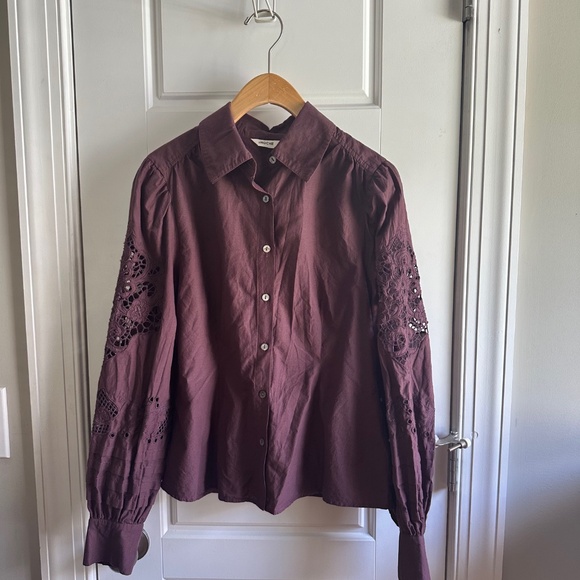 St. Roche Darcy Shirt in Raisin Size 6 - Picture 5 of 8